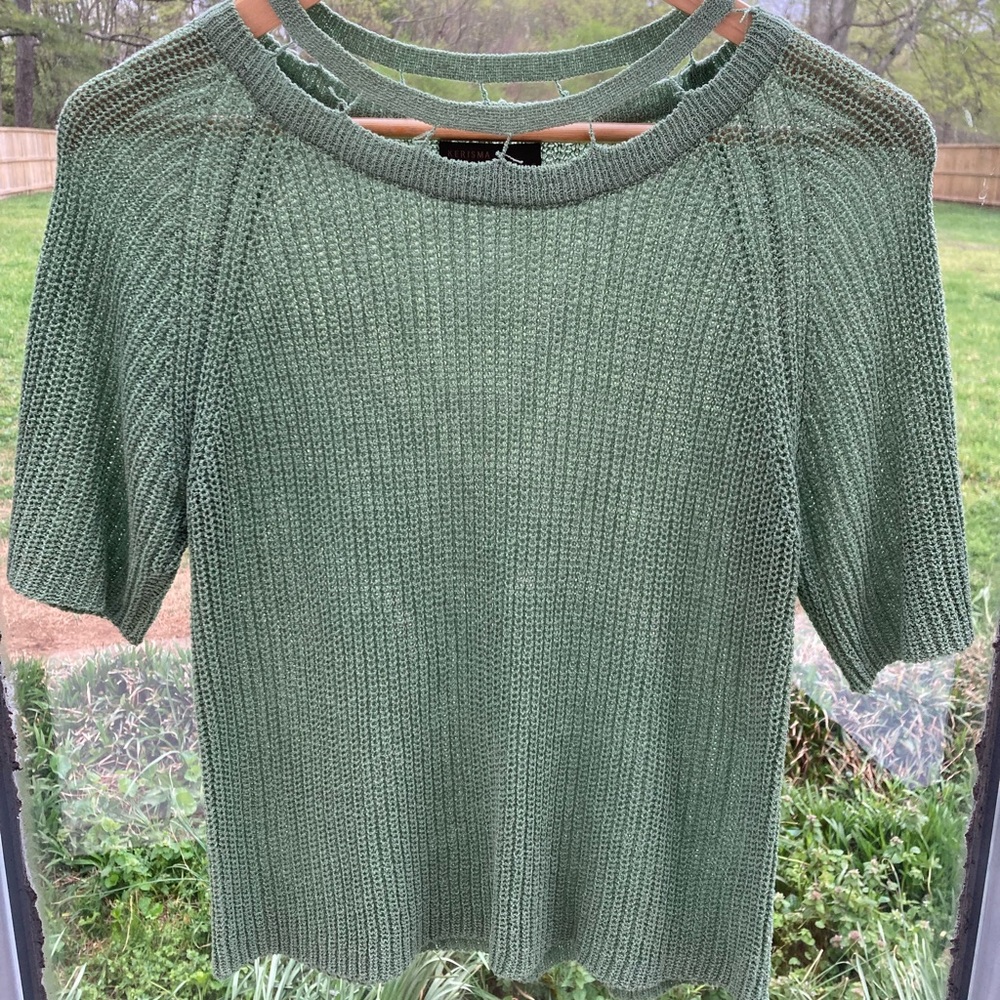 Adorable neck detail sweater blouse